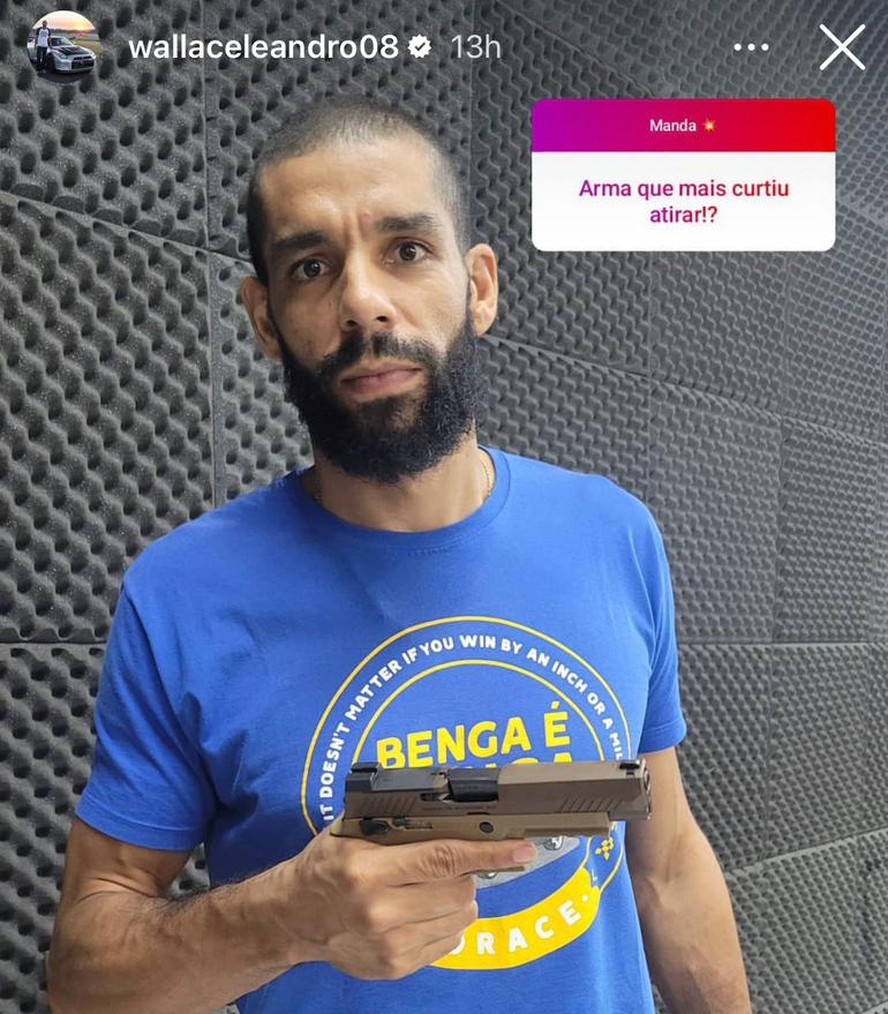 Foto publicada pelo jogador Wallace de Souza