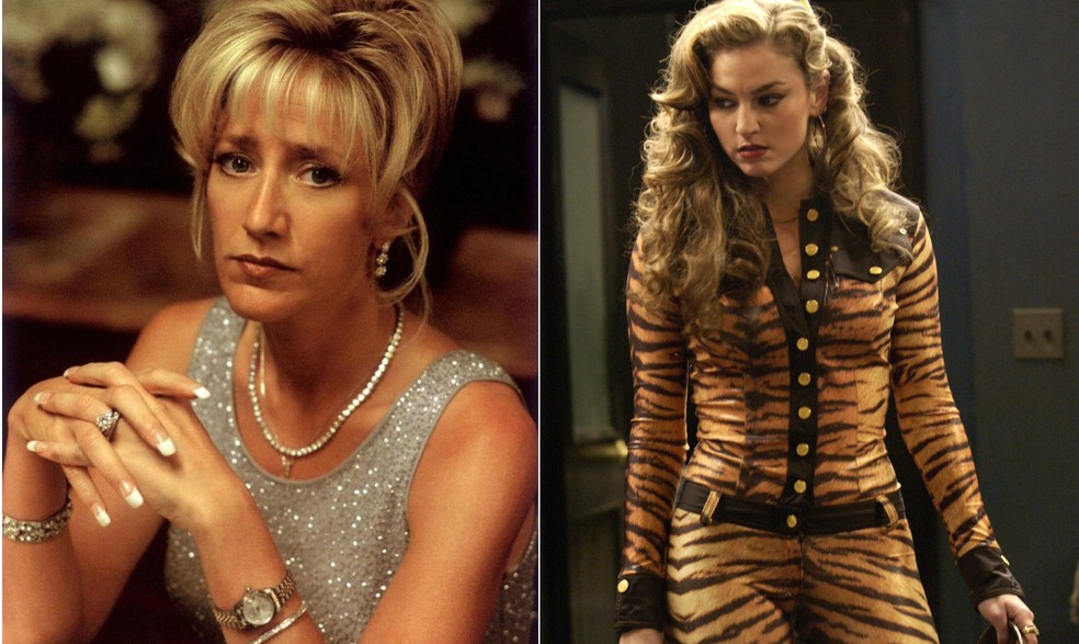 Carmela Soprano (Edie Falco) e Adriana la Cerva (Drea de Matteo), em "Família Soprano" — Foto: HBO