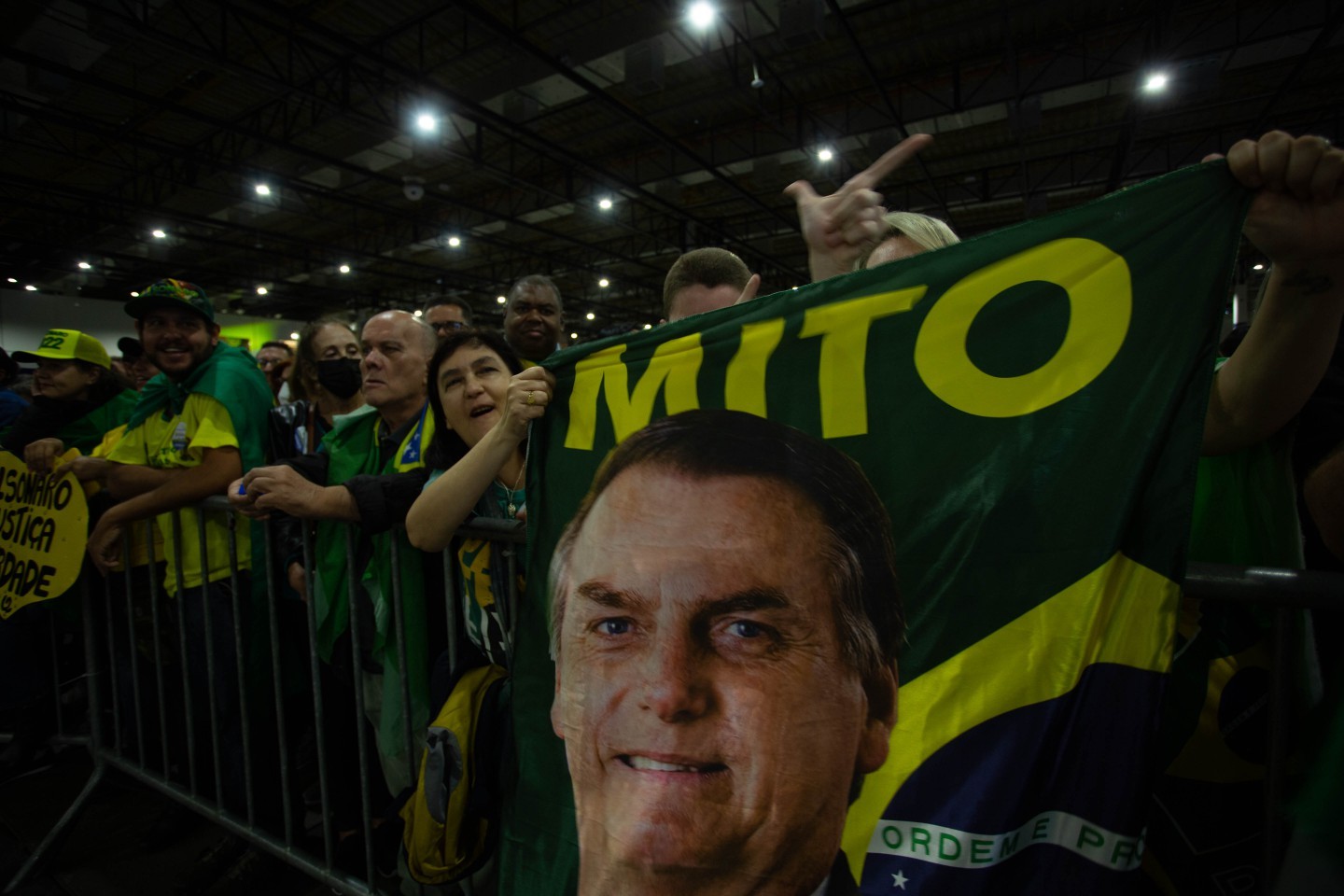 Público acompanha a convenção do Republicanos, em SP — Foto: Maria Isabel Oliveira