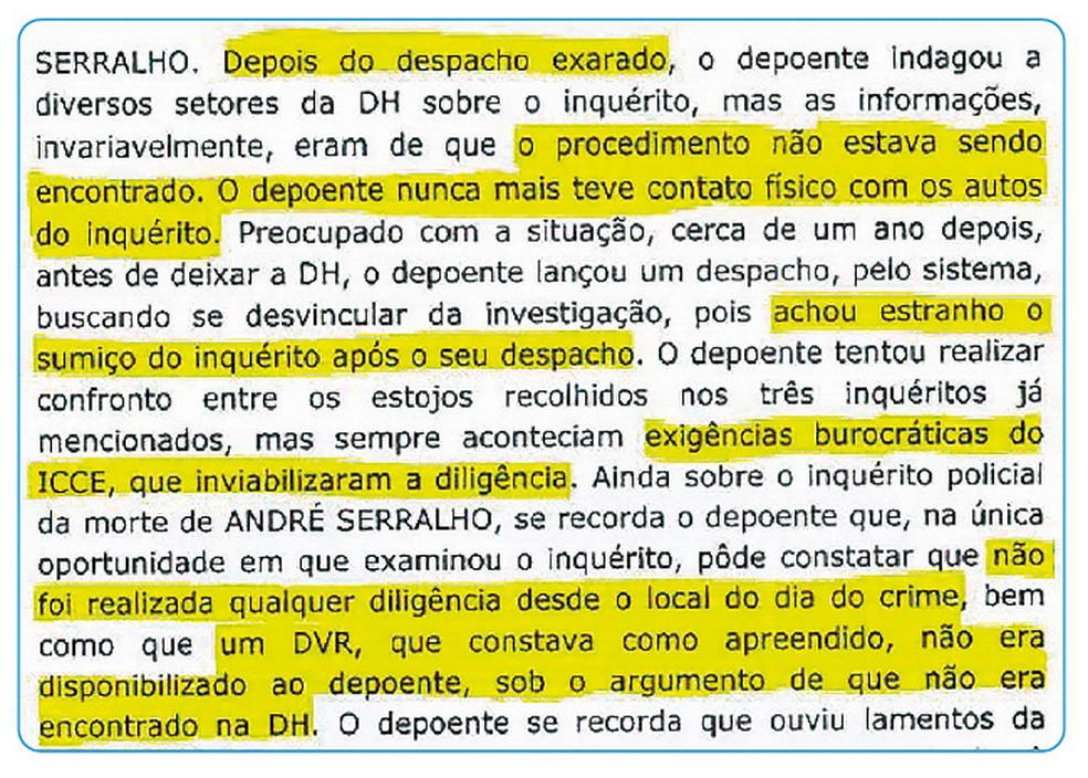 André Serralho: o inquérito desapareceu — Foto: Editoria Arte