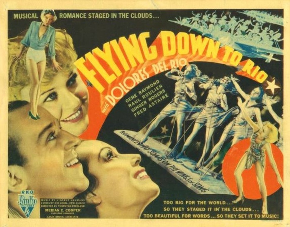 O cartaz do filme "Flying down do Rio" — Foto: Reprodução