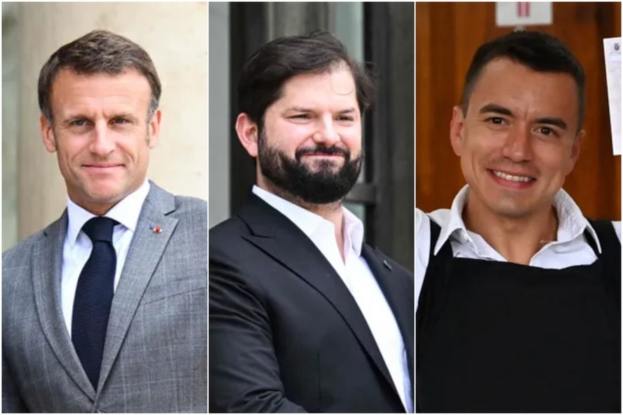 Macron, Boric e Noboa estão entre os presidentes eleitos recentemente antes de completarem os 40 anos