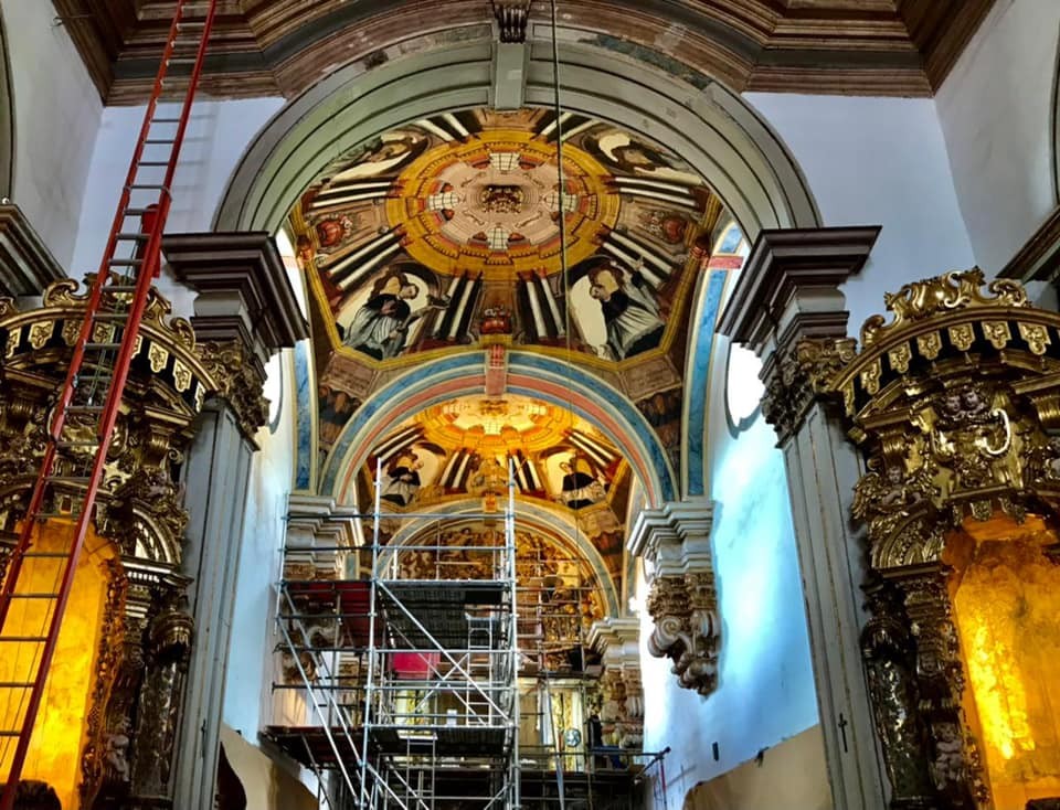 Interior da Catedral da Sé passa por restauração — Foto: Divulgação/Prefeitura de Mariana