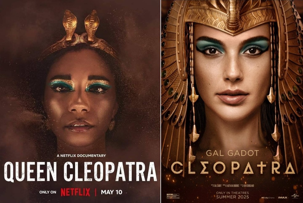 A série da Netflix, que estreou em maio (à esquerda) e o cartaz do longa previsto para 2025 — Foto: Divulgação