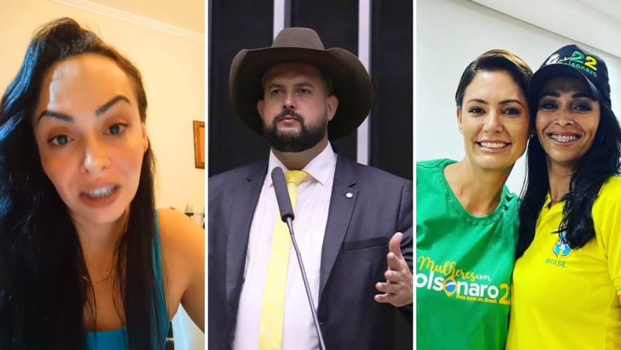 Jéssica Veiga, Zé Trovão e Michelle Bolsonaro