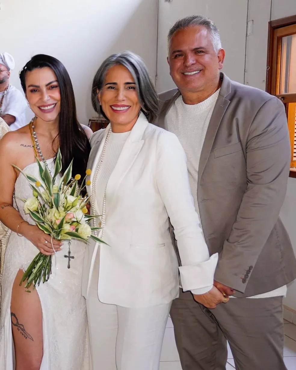 Gloria Pires e Orlando Morais no casamento de Cleo e Leandro Dlucca — Foto: Foto: Reprodução/Instagram
