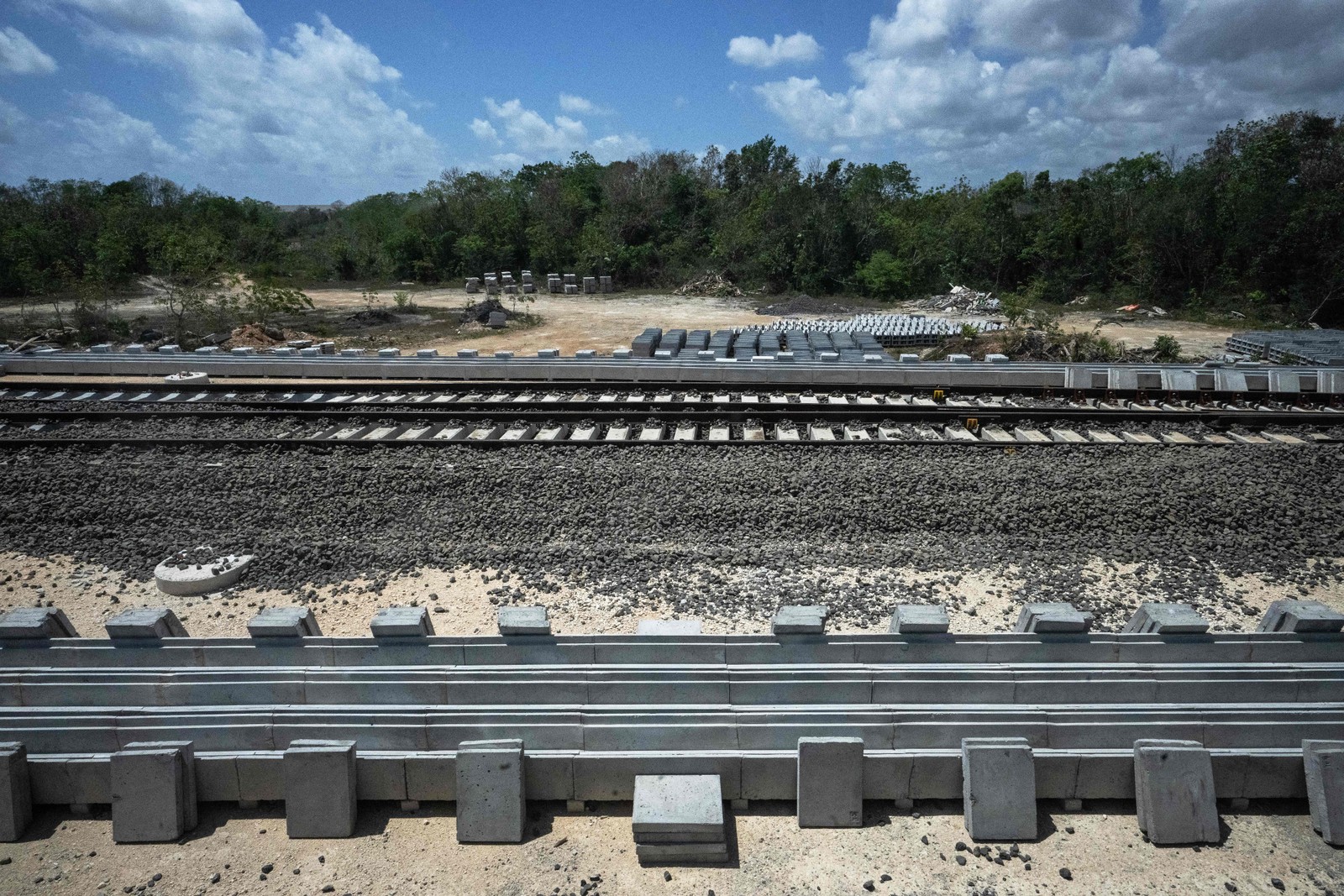 Governo diz que nos cinco trechos concluídos do trem foram criadas nove áreas naturais protegidas, totalizando 1,34 milhão de hectares — Foto: Carl de Souza/AFP