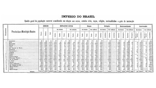 A análise dos números mostra um país de 9,9 milhões de pessoas essencialmente rural, de população predominantemente negra e mestiça, com uma parcela ainda significativa de escravizados (15%) — Foto: IBGE