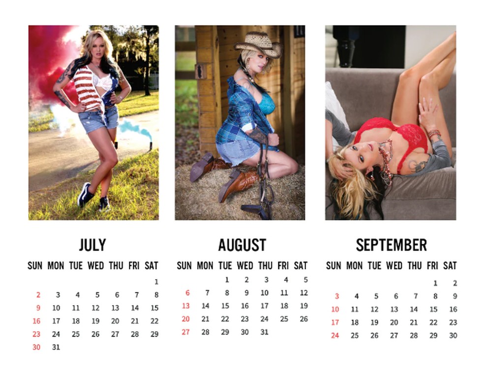 Calendário de Stormy Daniels — Foto: Reprodução