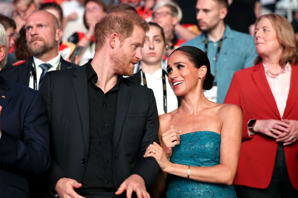 Príncipe Harry e Meghan Markle no encerramento dos Jogos Invictus — Foto: GettyImages