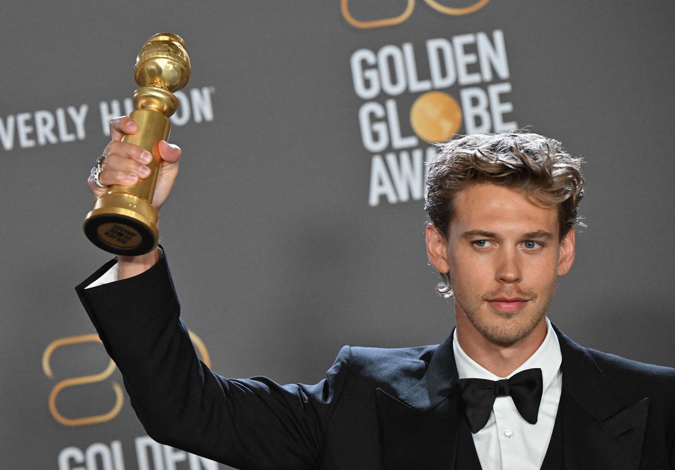 Austin Butler vence o Globo de Ouro por 'Elvis' — Foto: FREDERIC J. BROWN/AFP