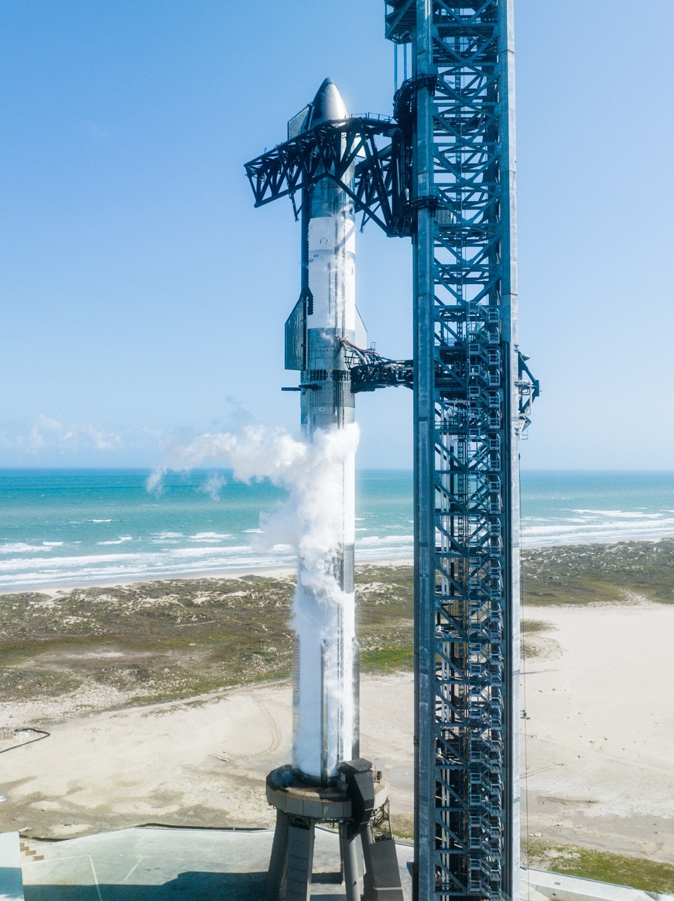 Último ensaio geral antes do segundo voo de teste — Foto: Divulgação/SpaceX
