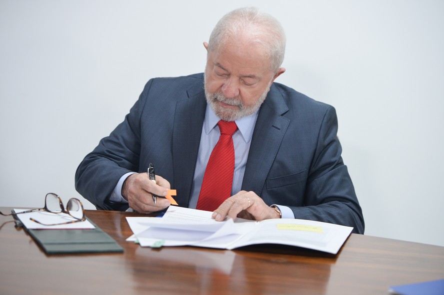 O presidente Lula, no Palácio do Planalto