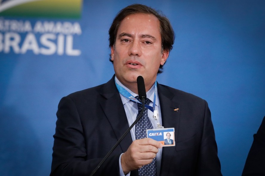 O então presidente da Caixa Pedro Guimarães, durante cerimônia no Palácio do Planalto