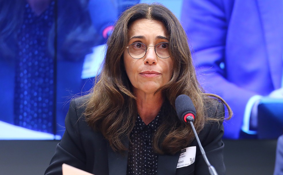 A ex-diretora da Americanas Anna Ramos Saicali durante depoimento à CPI da Americanas na Câmara dos Deputados em setembro de 2023 — Foto: Vinicius Loures/Câmara dos Deputados