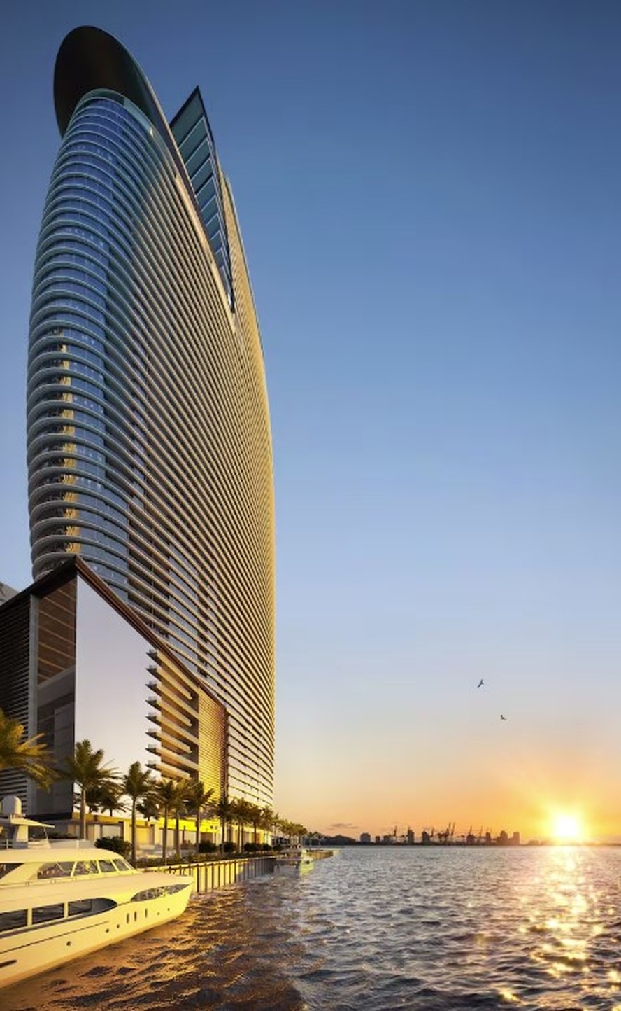Torre Aston Martin, em Miami: empreendimento é fruto de parceria de um empresário argentino com a marca de carros de luxo