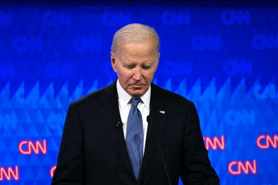 Presidente dos EUA, Joe Biden, durante debate entre os candidatos à Presidência dos EUA