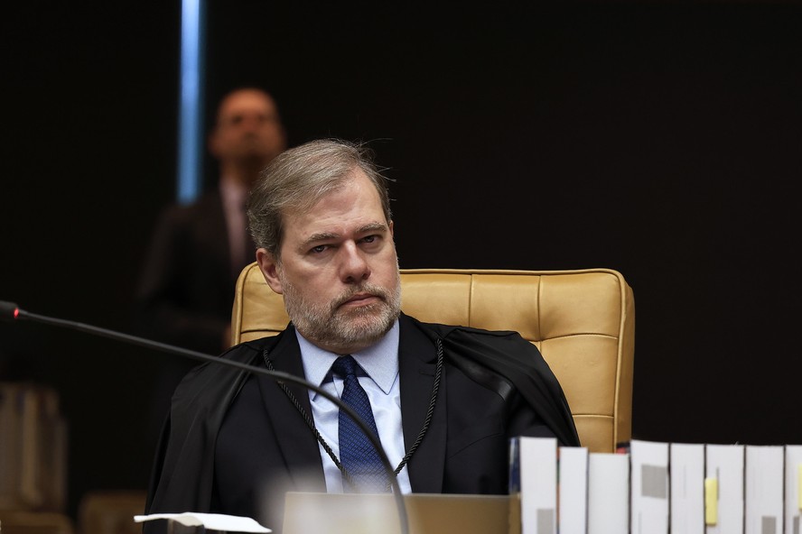 O ministro Dias Toffoli, durante sessão do STF