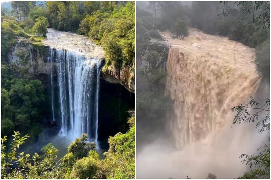 Chuvas voltam a atingir a Serra Gaúcha e aumentam vazão do Salto Ventoso