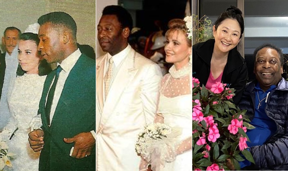 Pelé se casou três vezes e teve sete filhos — Foto: Reprodução