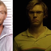 Jeffrey Dahmer real e o ator  — Foto: Reprodução 