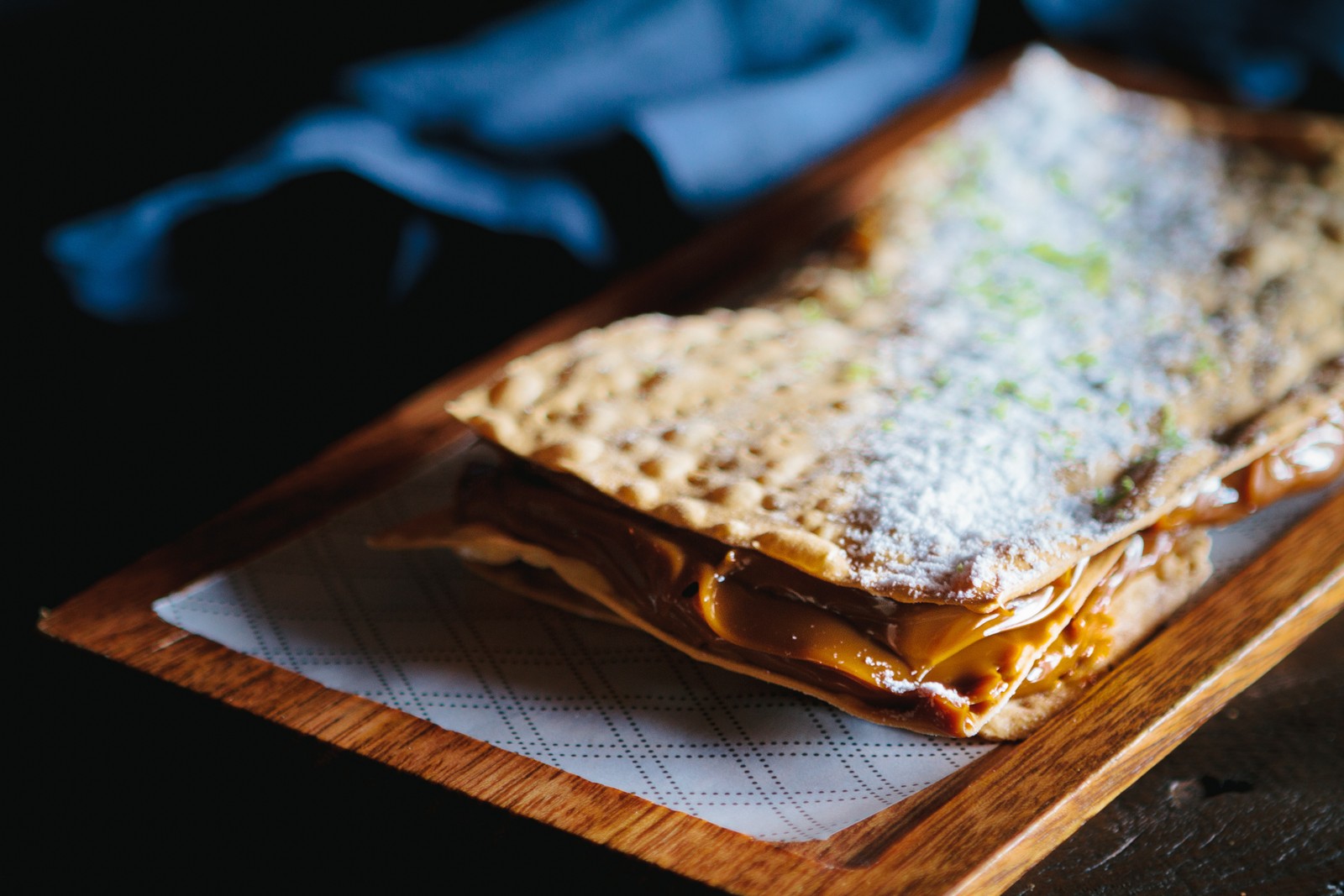 O Tabletón Mendocino (R$ 36) com doce de leite argentino é sucesso no Cortés Assador — Foto: Divulgação/Roberto Seba