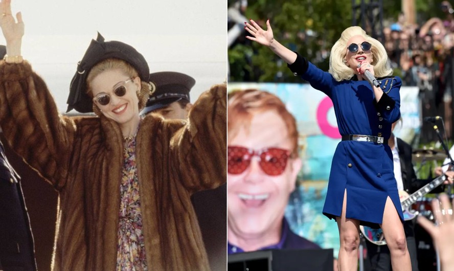 Madonna com figurino de 'Evita' e Lady Gaga com traje usado em show com Elton John: em leilão