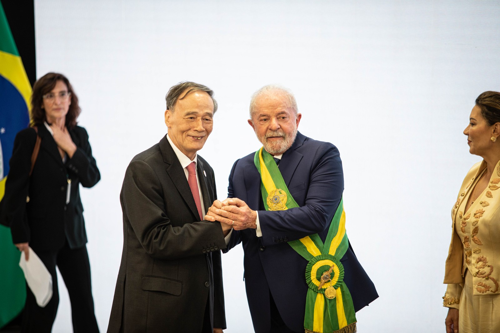 Lula e o vice-presidente da China, Wang Qisha