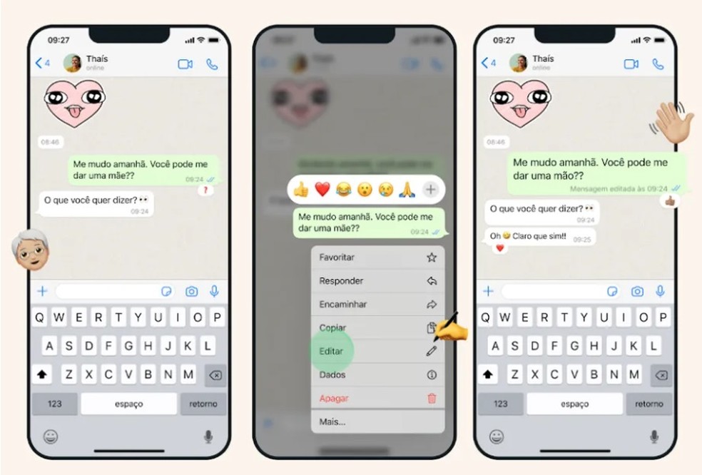 WhatsApp permite que os usuários editem mensagens enviadas  — Foto: Divulgação