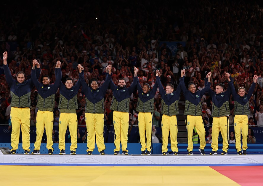 Equipe brasileira de judô conquistou a medalha de bronze nos Jogos de Paris