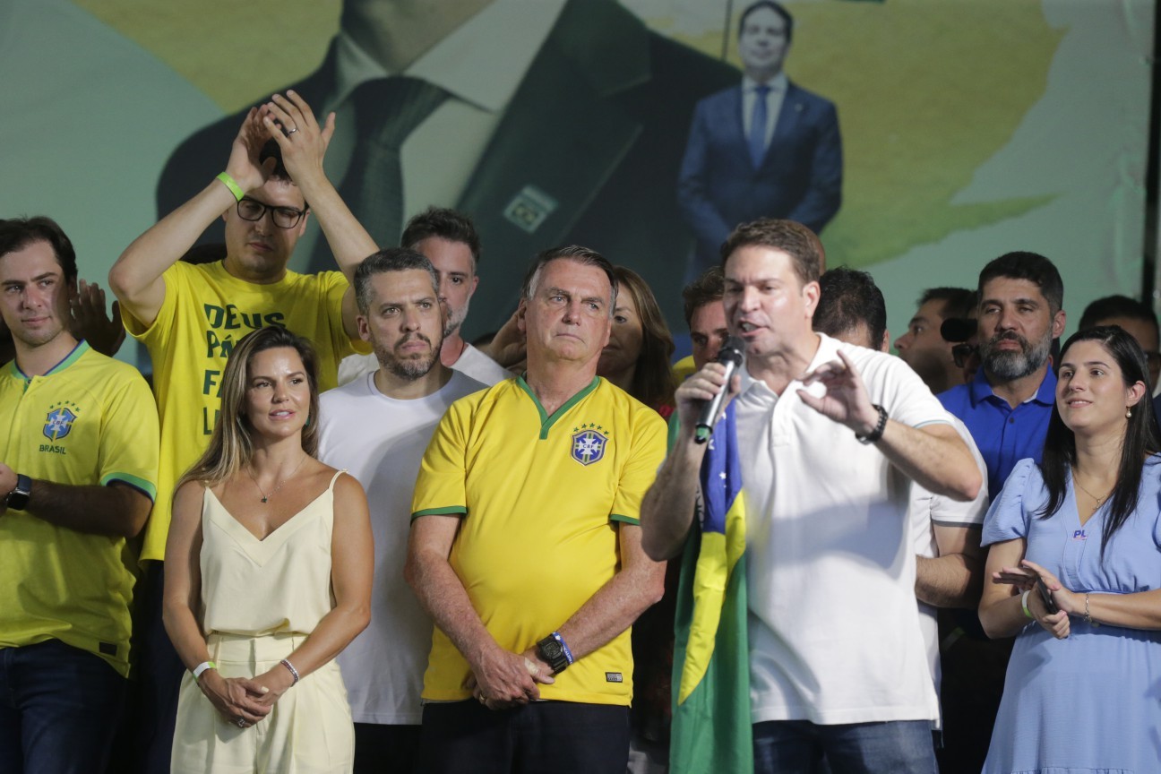 Jair Bolsonaro e Alexandre Ramagem em lançamento de pré-candidatura à prefeitura do Rio - Foto Domingos Peixoto