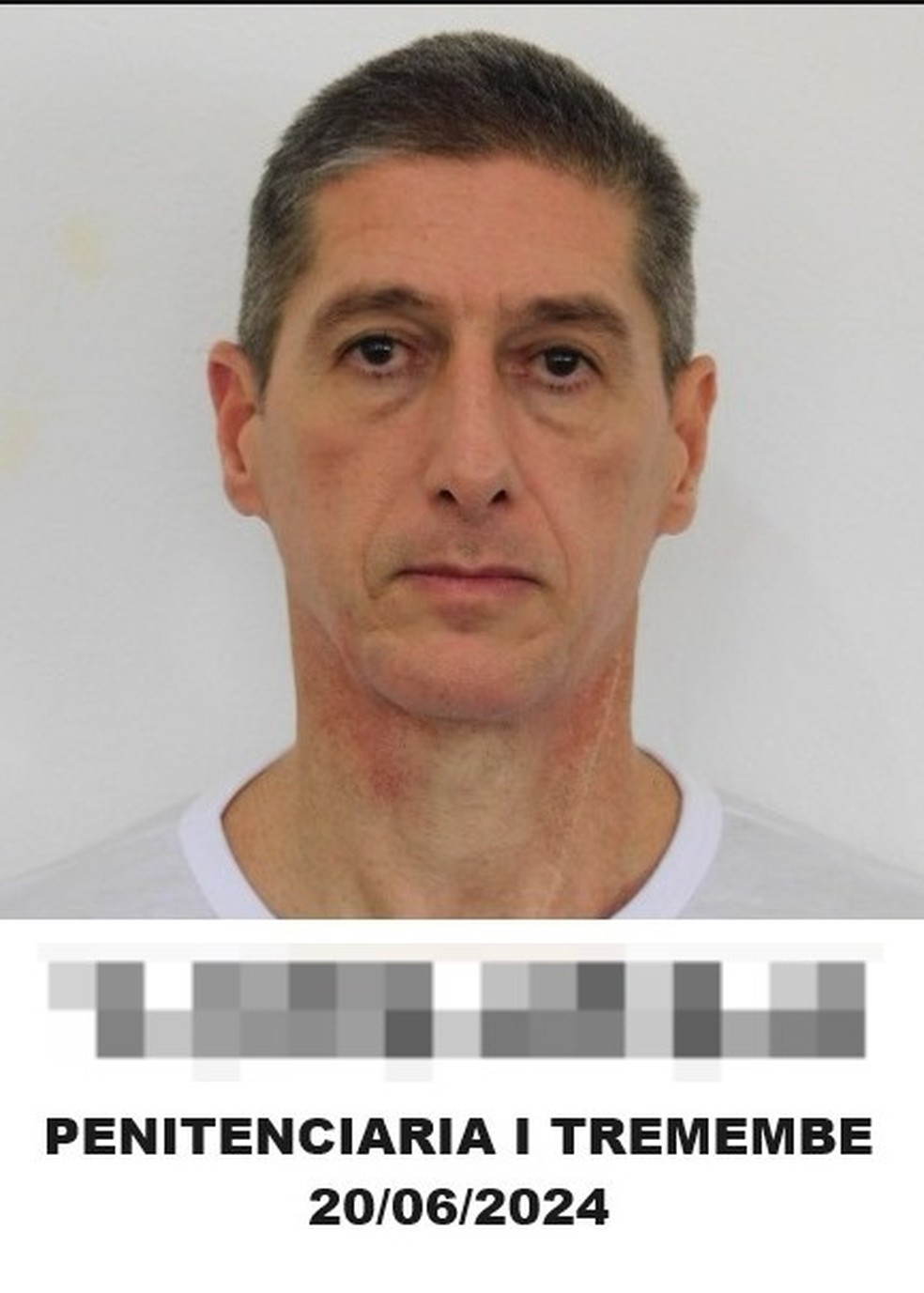 Ronnie Lessa é fichado na Penitenciária de Tremembé, em São Paulo — Foto: Reprodução