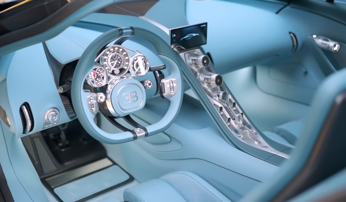 interior da Bugatti Tourbillon — Foto: Reprodução YouTube