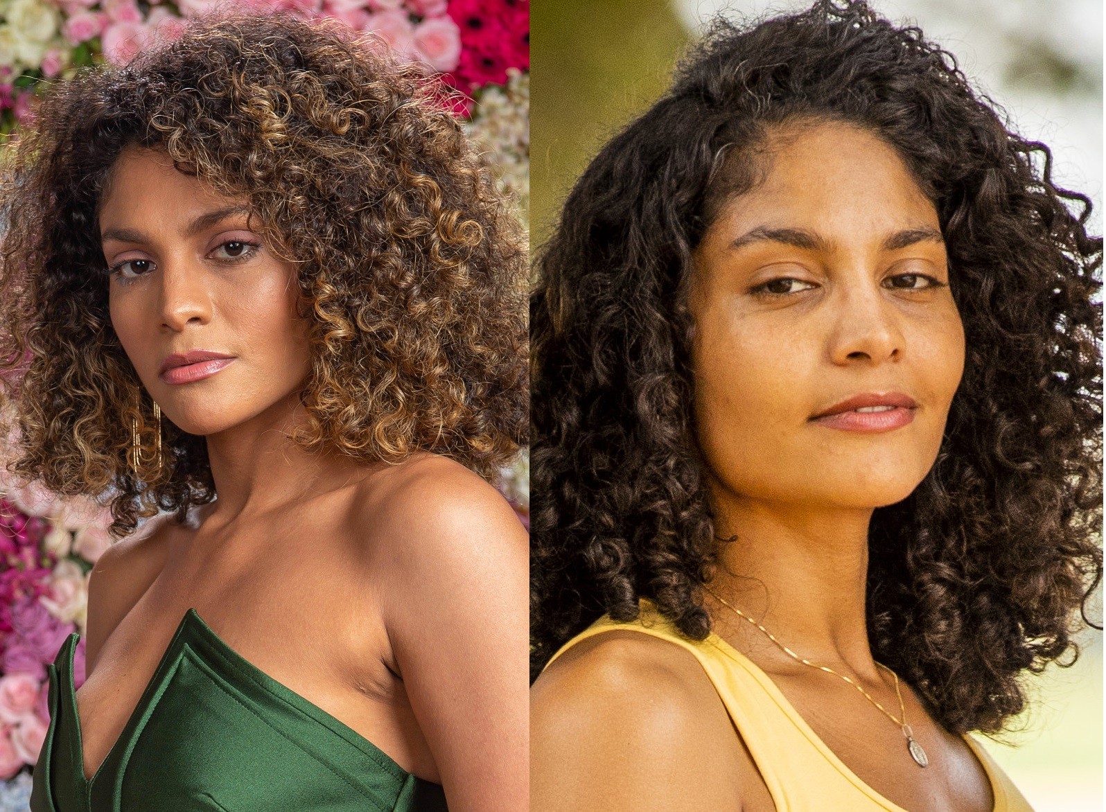 Protagonista de "Terra e paixão", Barbara Reis estava usando cabelo mais claro em "Todas as flores". Agora, como Aline, surgirá com os fios escuros. Sua personagem é uma mulher que perde o marido e passa a cuidar de suas terras. Ela aprende a plantar e se torna uma próspera produtora rural