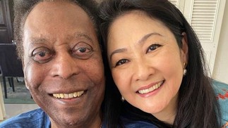 Pelé e Marcia Aoki — Foto: Reprodução