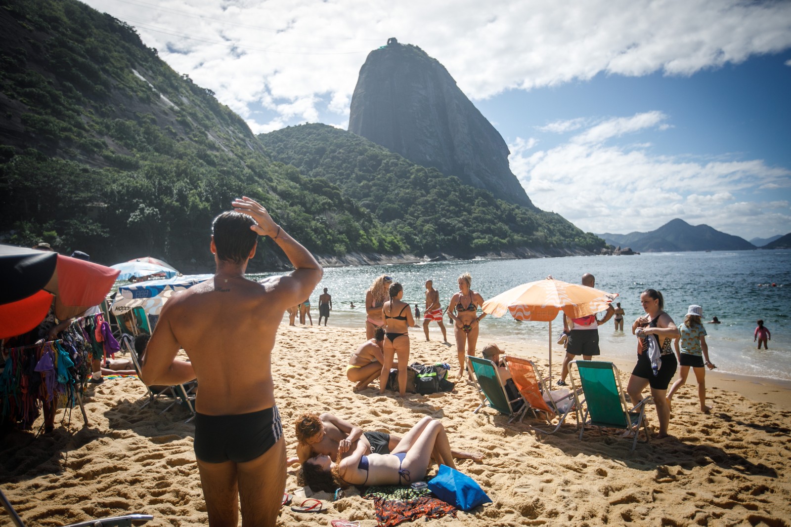 Praia Vermelha, na Urca — Foto: Brenno Carvalho/Agência O Globo