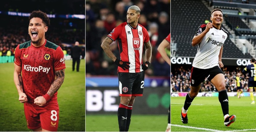 João Gomes, do Wolverhampton, Vinícius Souza, do Sheffield United, e Rodrigo Muniz, do Fulham