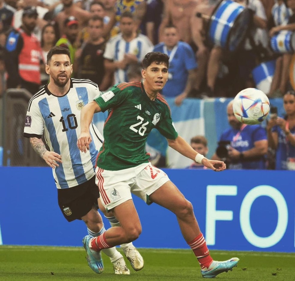 Kevin Álvarez e Lionel Messi na Copa do Mundo do Catar — Foto: Reprodução/Instagram