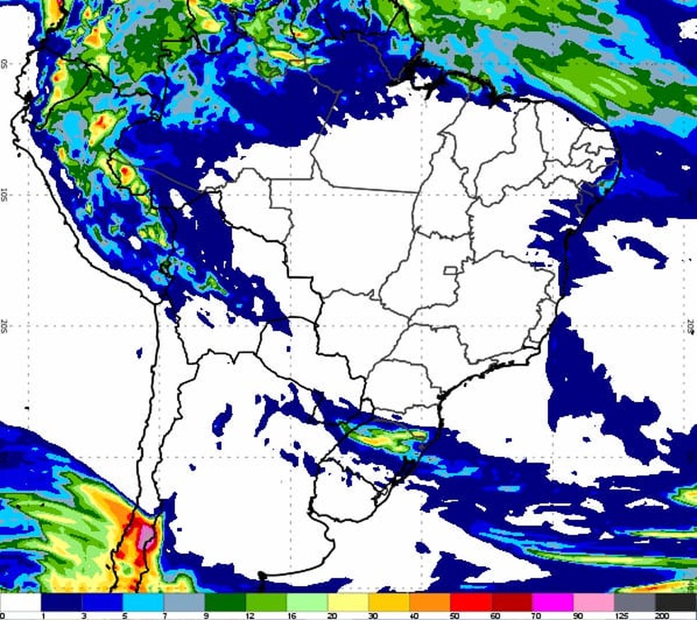 Precipitação acumulada no país — Foto: Reprodução/Inmet