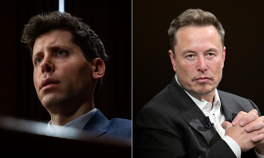 Os empresários Sam Altman e Elon Musk