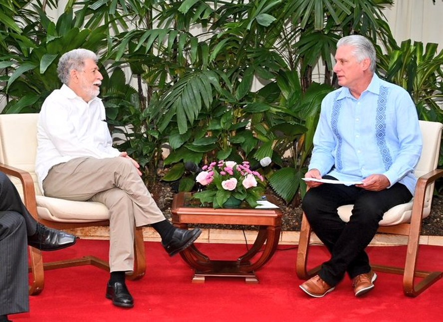 Celso Amorim e o presidente de Cuba, Miguel Díaz-Canel