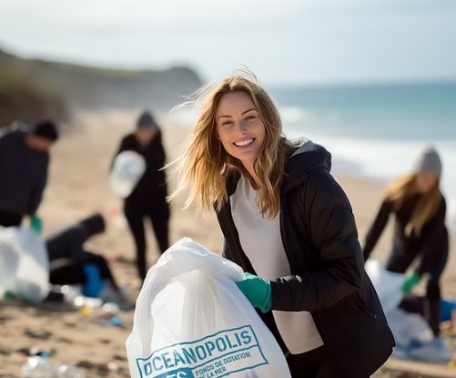 Anne Kerdi é influencer e 'embaixadora' da região da Bretanha, na França, e de um fundo para conservação dos oceanos; ela soma 9,8 mil seguidores no Instagram — Foto: Fanvue