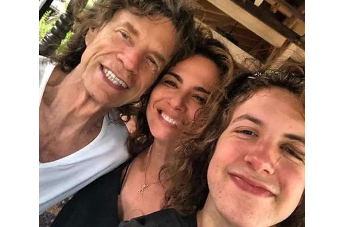 Mick Jagger, Luciana Gimenez e Lucas — Foto: Instagram