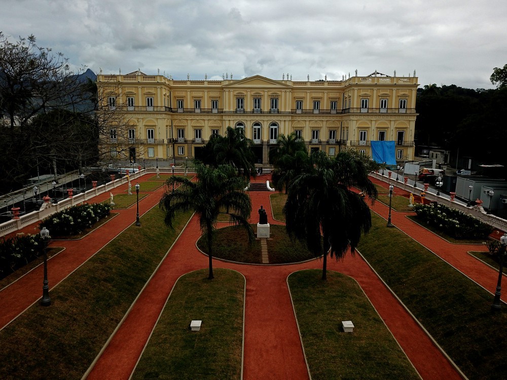 O prédio do Museu Nacional, quatro anos depois do incêndio que destruiu parte de sua estrutura e acervo, em 2 de setembro de 2018.  — Foto: Custodio Coimbra