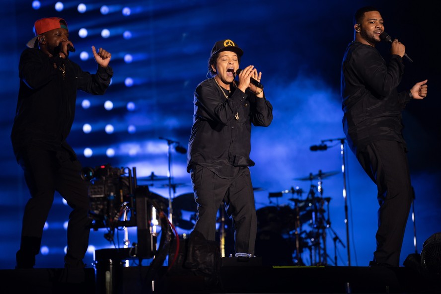 O cantor Bruno Mars, em show