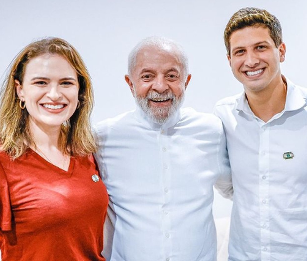 Lula ao lado de João Campos e  Marília Arraes durante agenda em Recife — Foto: Ricardo Stuckert