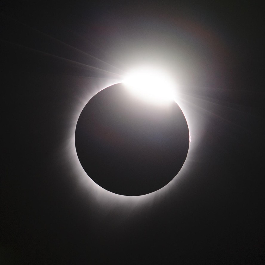 Eclipse Solar de 2017 visto do Oregon State Fair Grounds, em Salem, capital do estado americano do Oregon