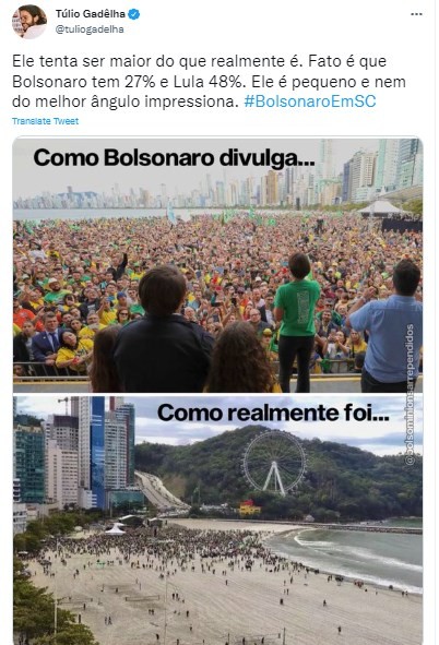 Disputa entre lulistas e bolsonaristas tem como pano de fundo desempenho de ambos em pesquisas - Foto: Reprodução