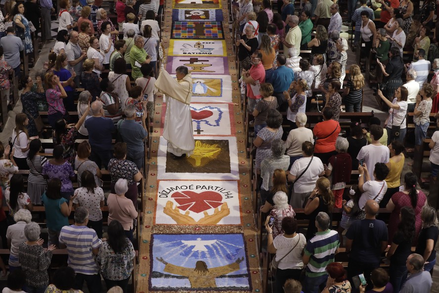 Missa de Corpus Christi na Igreja de São Francisco Xavier, na Tijuca, no Rio, em 20 de junho de 2019