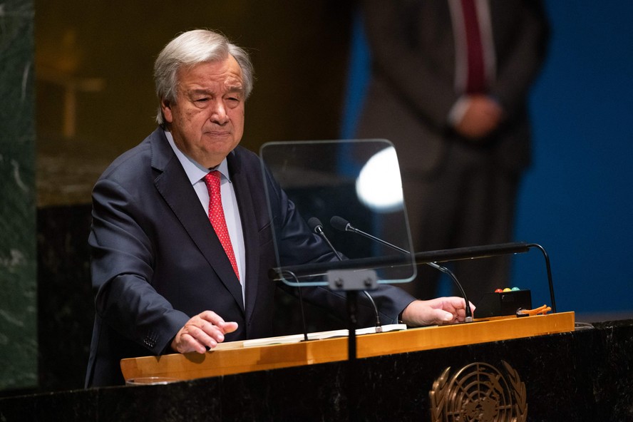 O secretário-geral da ONU, António Guterres, na abertura da Assembleia Geral da ONU